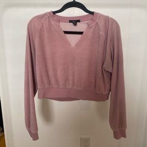 Pink forever 21 long sleeve cropped top